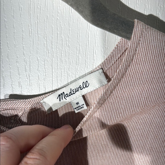 Madewell Short Sleeve Button-Back Tie Tee in Stripe - Picture 3 of 8